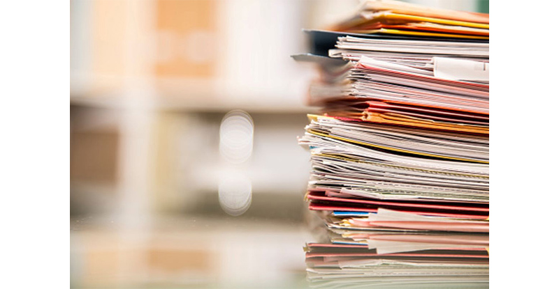 stack of expense claims