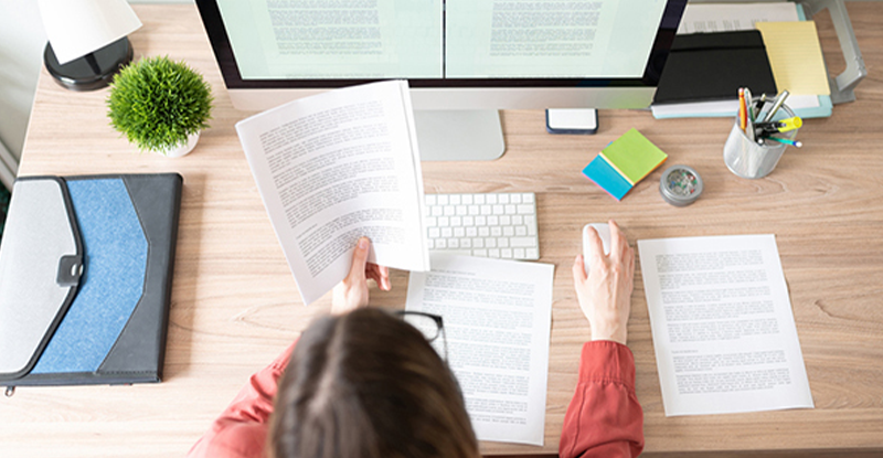 Woman doing Construction Accounting